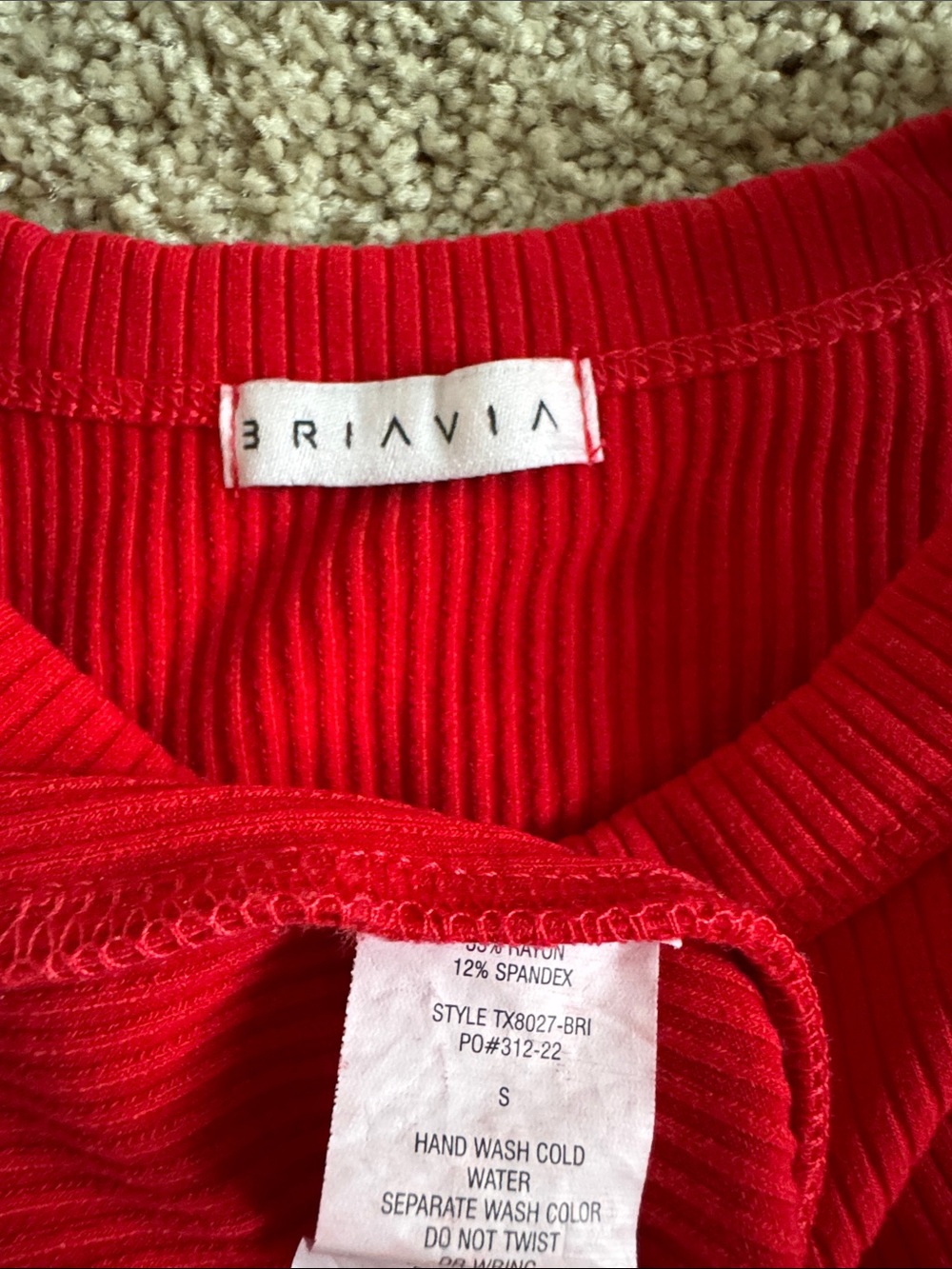 Red Ribbed Tank Top - Picture 3 of 3